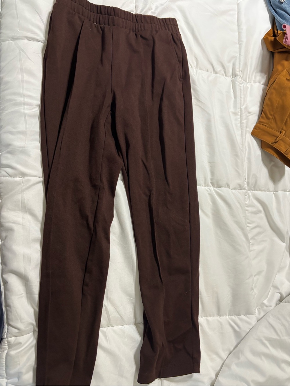 a new day Men's Dark Brown Elastic Waist Dress Pants